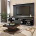 Conjunto de Sala de Estar Treviso com Rack, Painel para TV até 55 polegadas e Mesa de Centro Amêndoa e Preto