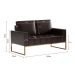 Conjunto de Sofá 2 Lugares com 1 Poltrona Atena Revestimento Sintético Café