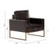 Conjunto de Sofá 2 Lugares com 1 Poltrona Atena Revestimento Sintético Café