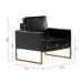 Conjunto de Sofá 2 Lugares com 1 Poltrona Atena Revestimento Sintético Preto