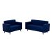 Conjunto de Sofá 2 e 3 Lugares Vitrola Suede Azul
