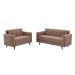 Conjunto de Sofá 2 e 3 Lugares Vitrola Suede Tabaco