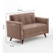 Conjunto de Sofá 2 e 3 Lugares Vitrola Suede Tabaco
