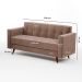 Conjunto de Sofá 2 e 3 Lugares Vitrola Suede Tabaco