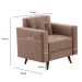 Conjunto de Sofá 3 Lugares com 1 Poltrona Vitrola Suede Tabaco