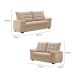 Conjunto de Sofás 2 e 3 Lugares Bertioga Veludo Capuccino