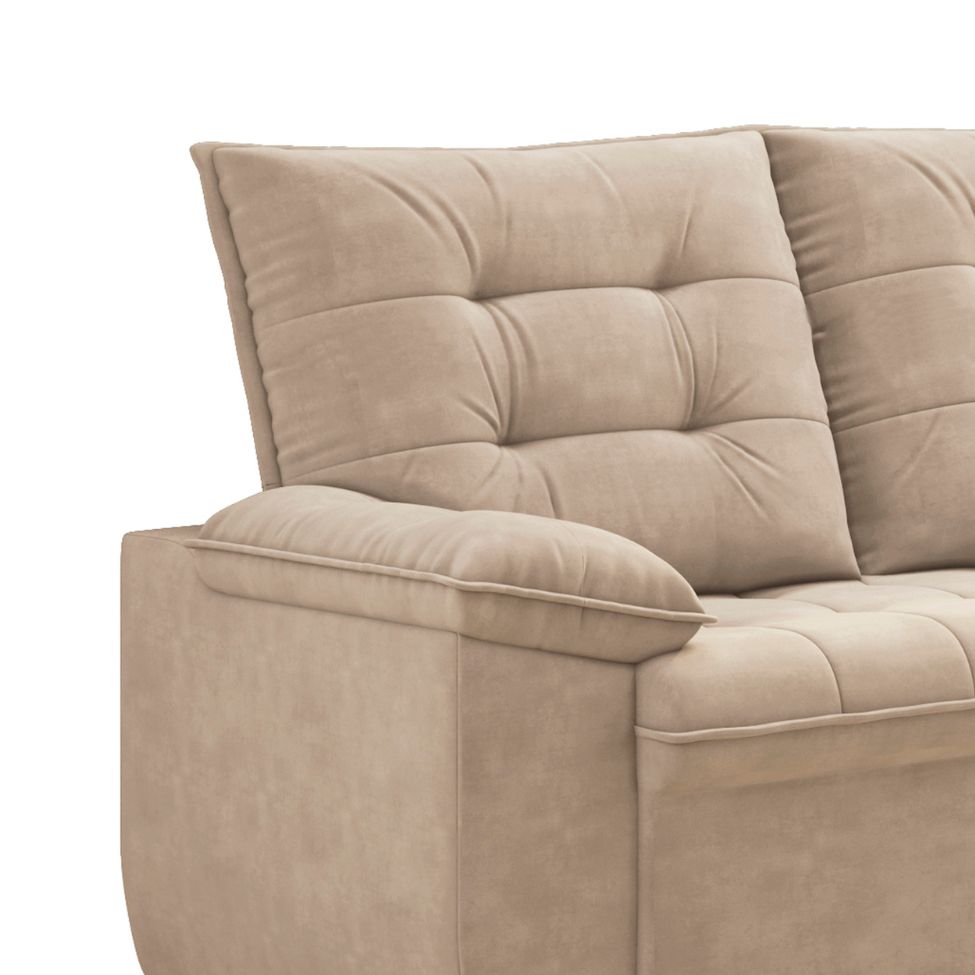 Conjunto de Sofás 2 e 3 Lugares Bertioga Veludo Capuccino