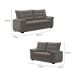 Conjunto de Sofás 2 e 3 Lugares Bertioga Veludo Cinza