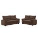 Conjunto de Sofás 2 e 3 Lugares Bertioga Veludo Marrom