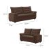 Conjunto de Sofás 2 e 3 Lugares Bertioga Veludo Marrom