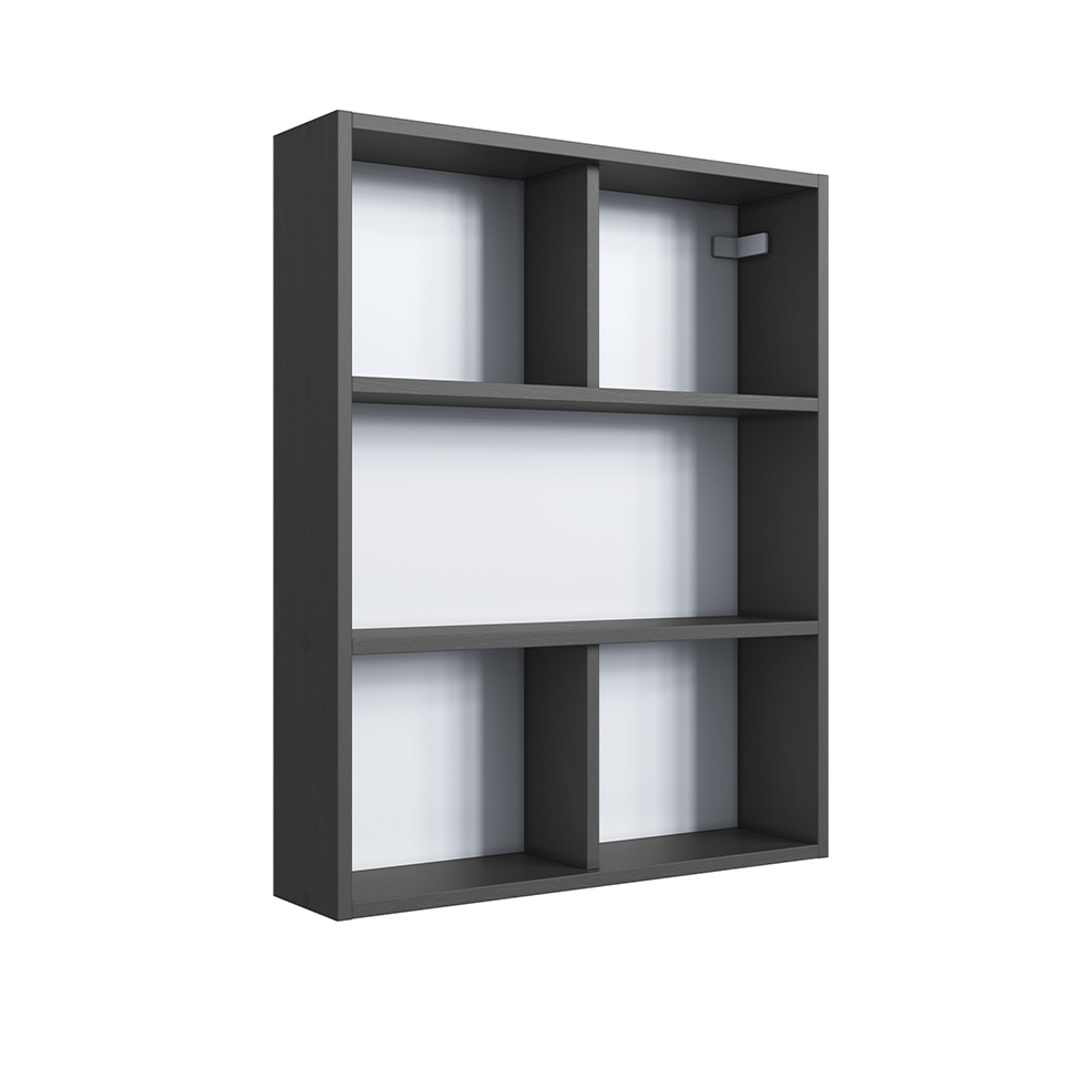 Conjunto para Banheiro com Cuba e Nicho Grace 5 Portas 1 Gaveta Grafite e Mel