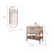 Conjunto para Banheiro com Gabinete Eleonora 1 Porta Capuccino e Freijó 85cm e Espelho Decorativo Lumi Cobre
