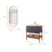 Conjunto para Banheiro com Gabinete Eleonora 1 Porta Titanium e Freijó 85cm e Espelho Decorativo Lumi Cobre