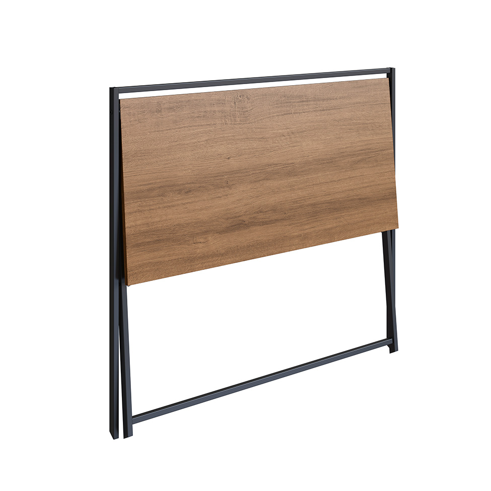 Conjunto para Escritório Paricel com Escrivaninha Dobrável e Estante 40cm Preto e Mel