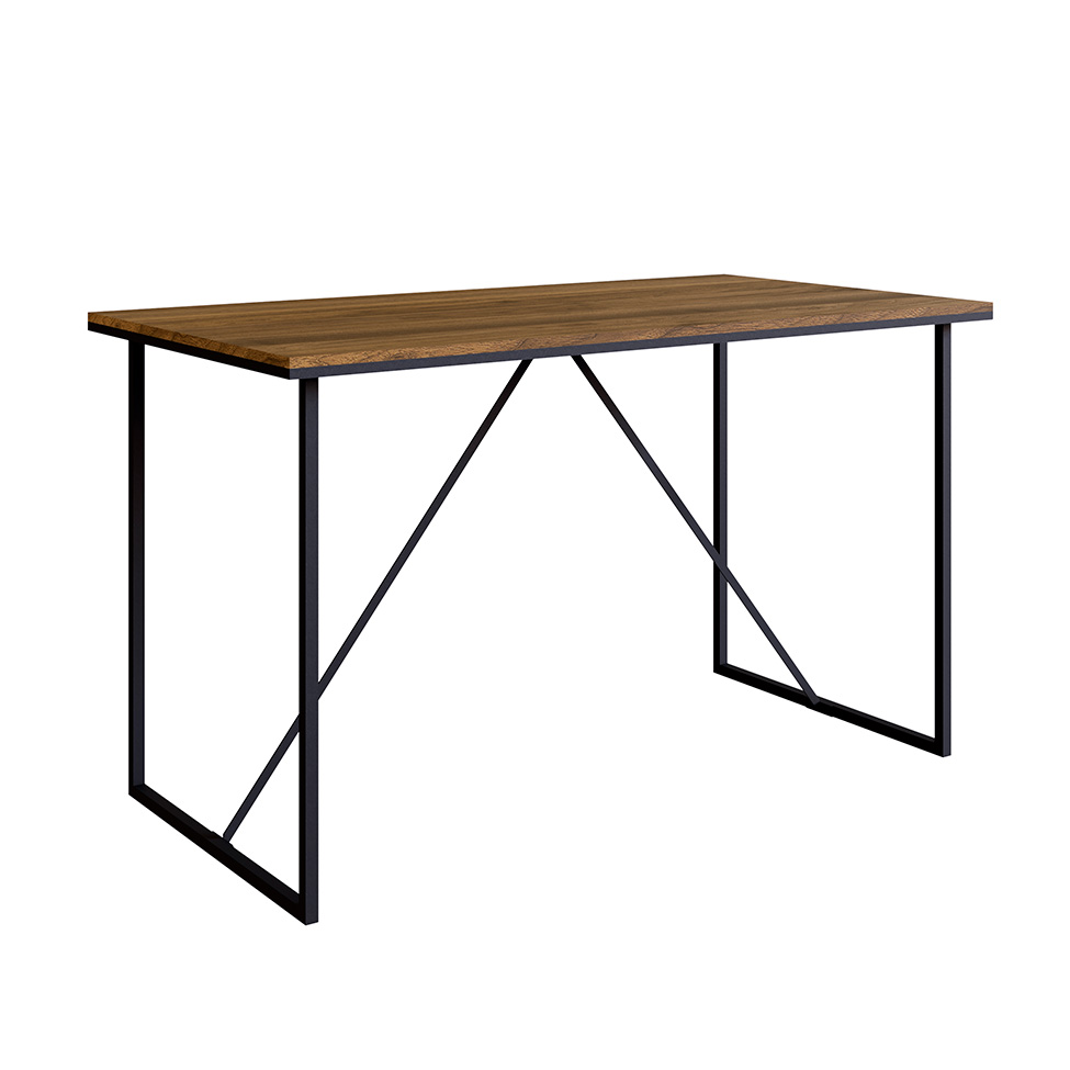 Conjunto para Escritório Steel Wood com Escrivaninha e Estante 2 PT Preto e Oro