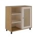 Conjunto para Sala de Estar Charlotte com Rack 2 PT, Buffet 1 PT e Mesa de Centro Carvalho e Off White