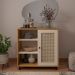 Conjunto para Sala de Estar Charlotte com Rack 2 PT, Buffet 1 PT e Mesa de Centro Carvalho e Off White