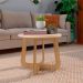 Conjunto para Sala de Estar Charlotte com Rack 2 PT, Buffet 1 PT e Mesa de Centro Carvalho e Off White