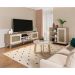 Conjunto para Sala de Estar Charlotte com Rack 2 PT, Buffet 1 PT e Mesa de Centro Carvalho e Off White