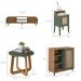 Conjunto para Sala de Estar Charlotte com Rack para TV até 75 Polegadas, Buffet 1 PT, Mesa Letaral 1 PT e Mesa de Centro Carvalho e Menta