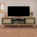 Conjunto para Sala de Estar Charlotte com Rack para TV até 75 Polegadas, Buffet 1 PT, Mesa Letaral 1 PT e Mesa de Centro Carvalho e Menta