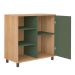Conjunto para Sala de Estar Charlotte com Rack para TV até 75 Polegadas, Buffet 1 PT, Mesa Letaral 1 PT e Mesa de Centro Carvalho e Menta