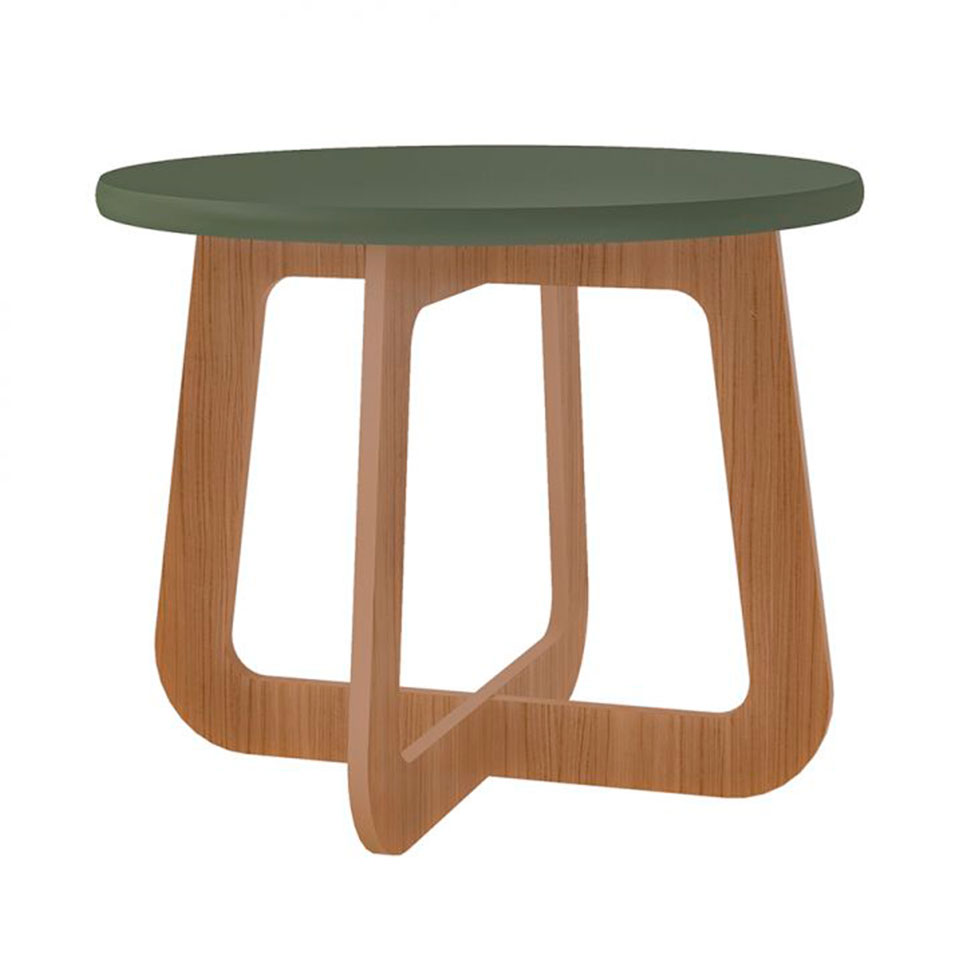 Conjunto para Sala de Estar Charlotte com Rack para TV até 75 Polegadas, Buffet 1 PT, Mesa Letaral 1 PT e Mesa de Centro Carvalho e Menta
