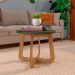 Conjunto para Sala de Estar Charlotte com Rack para TV até 75 Polegadas, Buffet 1 PT, Mesa Letaral 1 PT e Mesa de Centro Carvalho e Menta