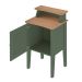 Conjunto para Sala de Estar Charlotte com Rack para TV até 75 polegadas, Buffet 1 PT, Mesa Lateral 1 PT e Mesa de Centro Verde Menta e Carvalho