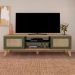 Conjunto para Sala de Estar Charlotte com Rack para TV até 75 polegadas, Buffet 1 PT, Mesa Lateral 1 PT e Mesa de Centro Verde Menta e Carvalho