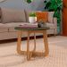 Conjunto para Sala de Estar Charlotte com Rack para TV até 75 polegadas, Buffet 1 PT, Mesa Lateral 1 PT e Mesa de Centro Verde Menta e Carvalho