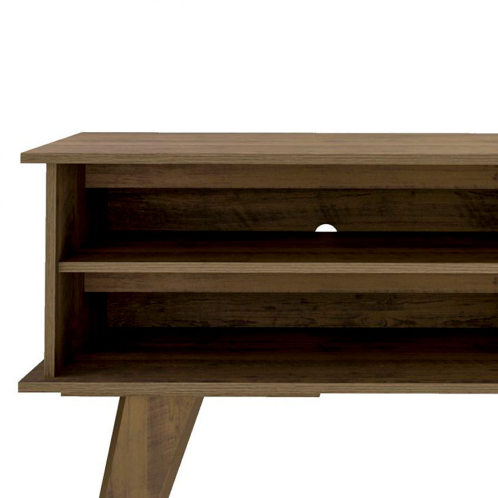 Conjunto para Sala de Estar Frank com Rack, Mesa de Centro e Bar Off White e Amadeirado