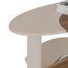 Conjunto para Sala de Estar Frank com Rack, Mesa de Centro e Bar Off White e Amadeirado
