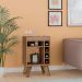 Conjunto para Sala de Estar Frank com Rack, Mesa de Centro e Bar Off White e Amadeirado