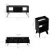 Conjunto para Sala de Estar Liberty com Rack para TV até 65 Polegadas, Mesa de Centro e Bar Preto