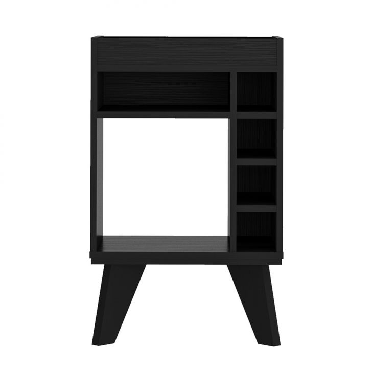 Conjunto para Sala de Estar Liberty com Rack para TV até 65 Polegadas, Mesa de Centro e Bar Preto