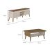 Conjunto para Sala de Estar Lumina com Rack e Mesa de Centro Off White e Pinho