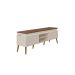 Conjunto para Sala de Estar Lumina com Rack e Mesa de Centro Off White e Pinho
