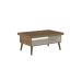 Conjunto para Sala de Estar Lumina com Rack e Mesa de Centro Off White e Pinho