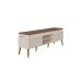Conjunto para Sala de Estar Lumina com Rack, Mesa de Centro e Mesa Lateral Off White e Pinho