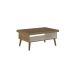 Conjunto para Sala de Estar Lumina com Rack, Mesa de Centro e Mesa Lateral Off White e Pinho