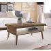 Conjunto para Sala de Estar Lumina com Rack, Mesa de Centro e Mesa Lateral Off White e Pinho