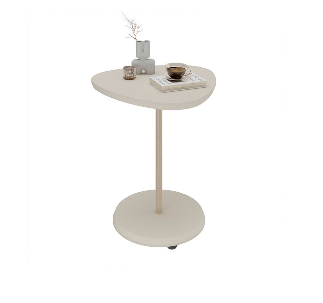 Conjunto para Sala de Estar Lumina com Rack, Mesa de Centro e Mesa Lateral Off White e Pinho