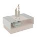 Conjunto para Sala de Estar Michigan com Rack, Mesa de Centro e Bar Off White e Amadeirado