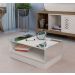 Conjunto para Sala de Estar Michigan com Rack, Mesa de Centro e Bar Off White e Amadeirado