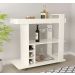 Conjunto para Sala de Estar Michigan com Rack, Mesa de Centro e Bar Off White e Amadeirado