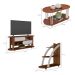 Conjunto para Sala de Estar Mundi com Rack para TV até 65 Polegadas, Mesa de Centro e Mesa Lateral Cedro e Off White