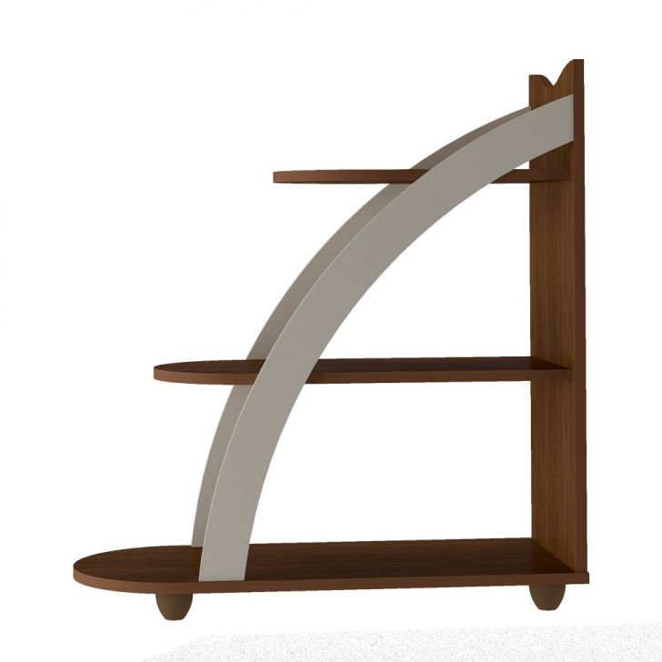Conjunto para Sala de Estar Mundi com Rack para TV até 65 Polegadas, Mesa de Centro e Mesa Lateral Cedro e Off White