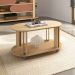 Conjunto para Sala de Estar Mundi com Rack para TV até 65 Polegadas, Mesa de Centro e Mesa Lateral Naturale e Terracota