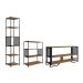 Conjunto para Sala de Estar Paricel com Aparador, Estante 40cm e Estante 77cm Preto e Mel